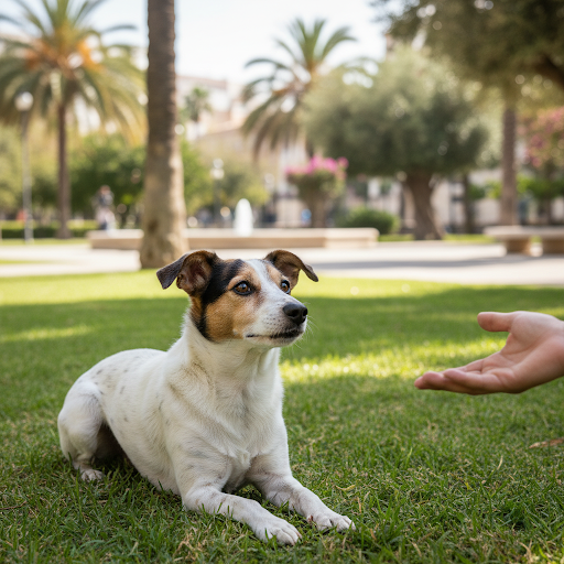 Perro durante una sesión de educación
