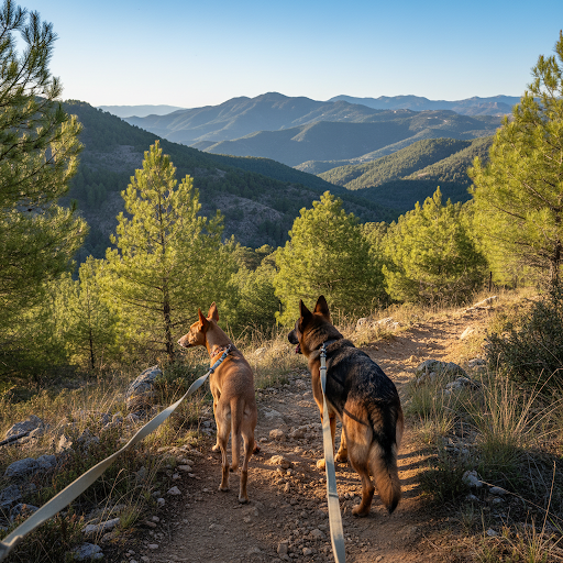 Podenco durante un paseo