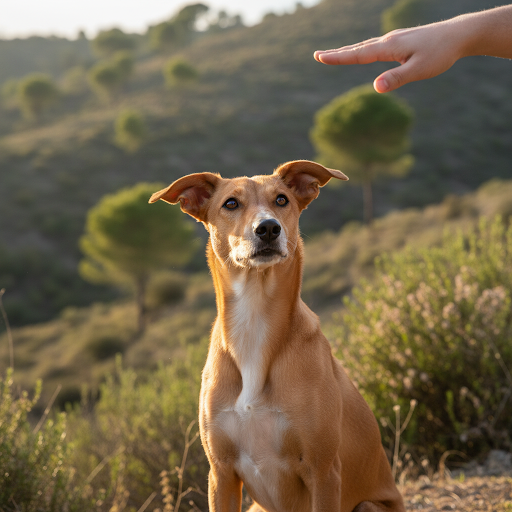 Perro durante una sesion de entrenamiento